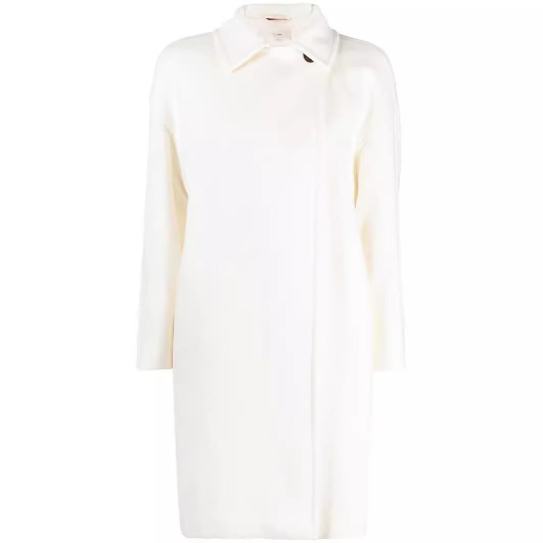 Damen Oversize Wollmix‑Mantel mit überschnittener Schulter und minimalistischer Knopfleiste Drune
