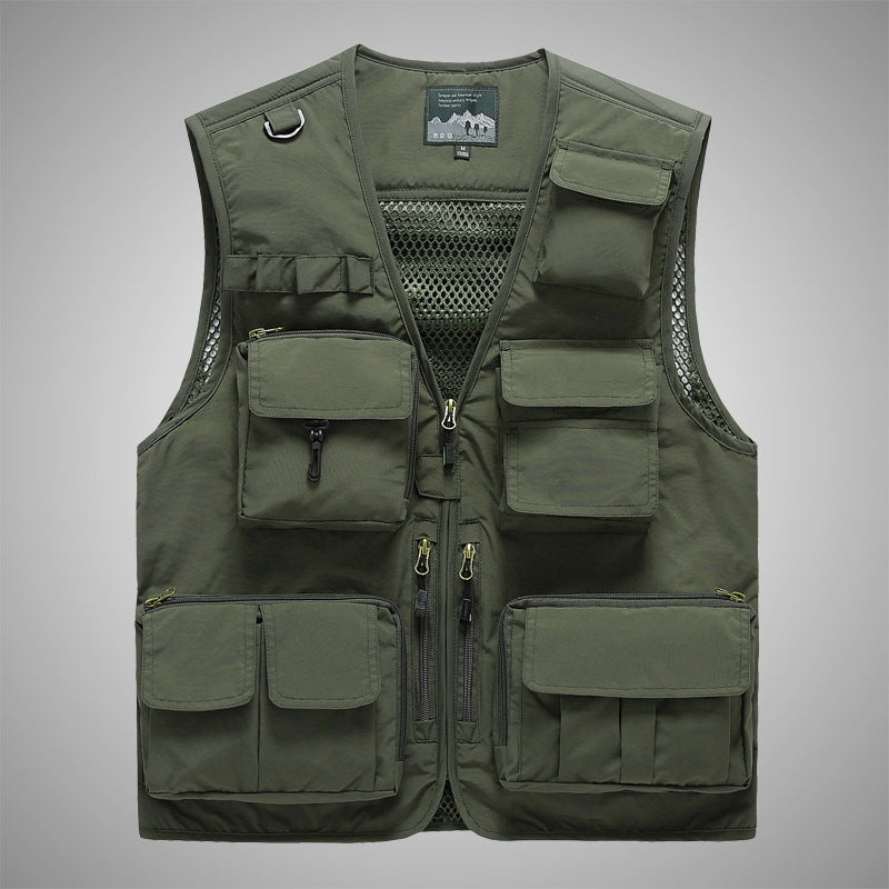 Unisex Multifunktionale Utility‑Weste mit Mesh‑Rücken und vielfachen Taschen Drune