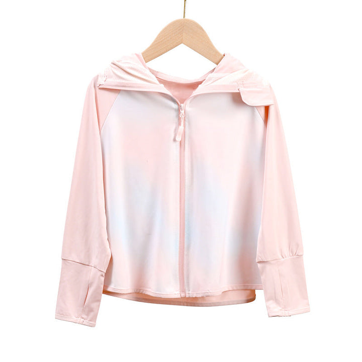 Damen Atmungsaktive Sportjacke mit UV-Schutz und Kapuze Drune