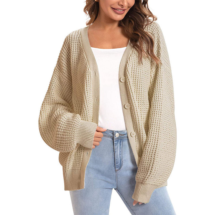 Damen Grober Strickcardigan mit offenem Design und lässigem Schnitt Drune