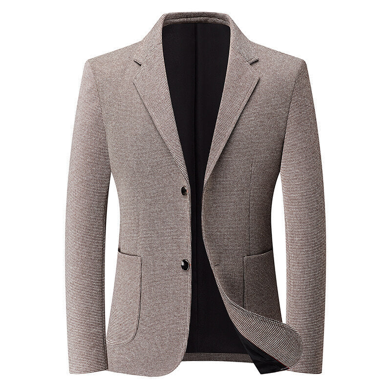 Herren Slim-Fit Blazer im feinen Struktur-Tweed mit aufgesetzten Pattentaschen Drune