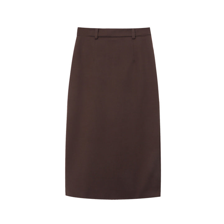 Damen eleganter Midirock mit modernem Schnitt und hohen Taschen Drune