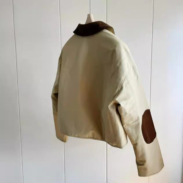 Damen Stylische Übergangsjacke mit kontrastierenden Ellbogenpatches Drune