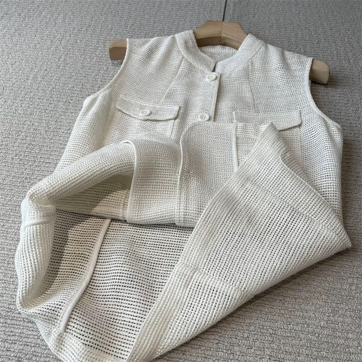 Damen Modische ärmellose Weste mit Taschen Drune