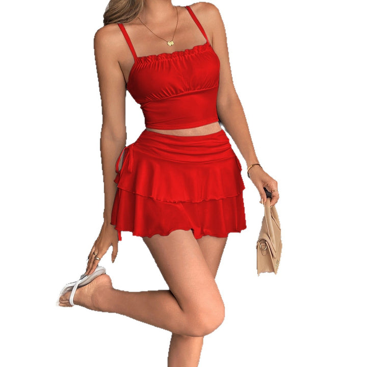 Damen Sommerliches Crop-Top und Mini-Rock Set Drune