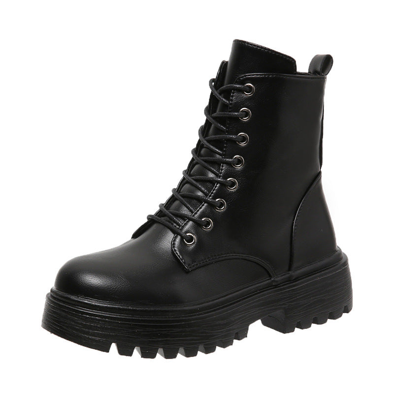 Damen Schnürstiefel mit robustem Profil und modischer Schnürung Drune