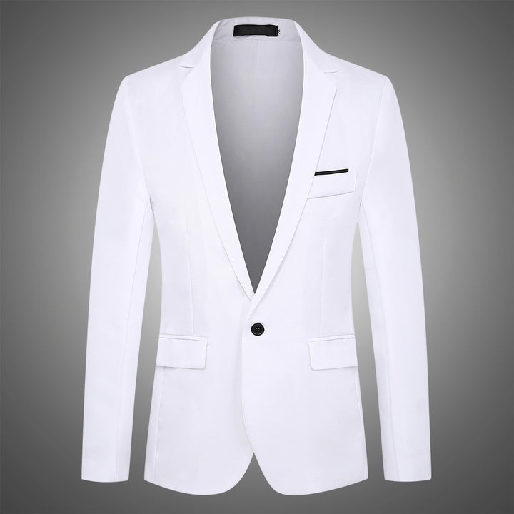 Herren nan tailliertes Satin-Sakko mit schmaler Silhouette, Notch-Revers und dekorativer Brustpaspel Drune