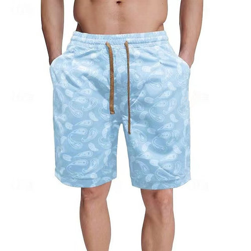 Herren Badeshorts mit farbenfrohem Muster und verstellbarem Bund Drune