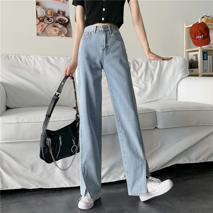 Damen Weit geschnittene Jeans mit seitlichen Schlitzen Drune