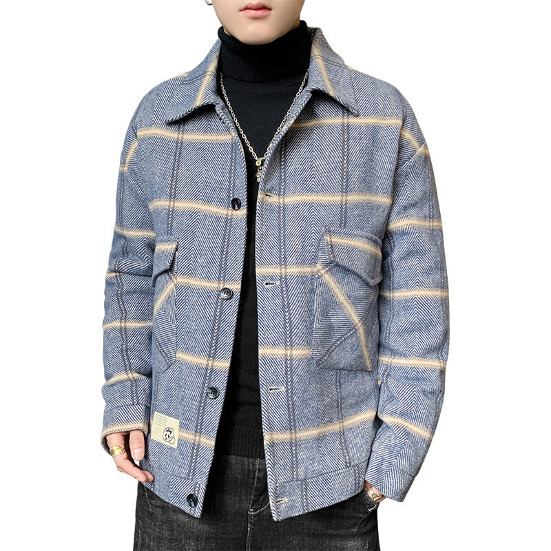Herren stilvolle und leicht gefütterte Karojacke mit praktischen Pattentaschen Drune