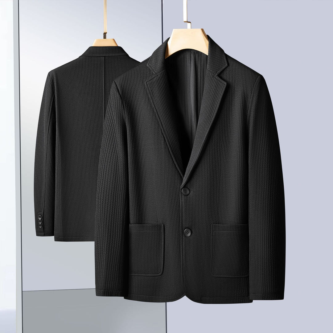 Herren Strukturblazer aus strukturiertem Jersey mit aufgesetzten Taschen Drune