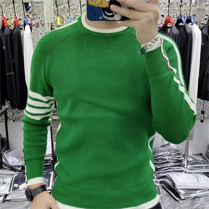 Herren modischer Strickpullover mit strukturiertem Design und sportlichen Akzenten Drune