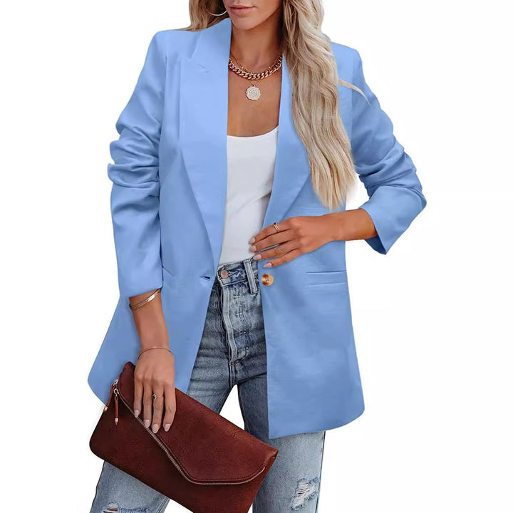 Damen Eleganter Freizeitblazer mit lässigem Schnitt und zwei Taschen Drune