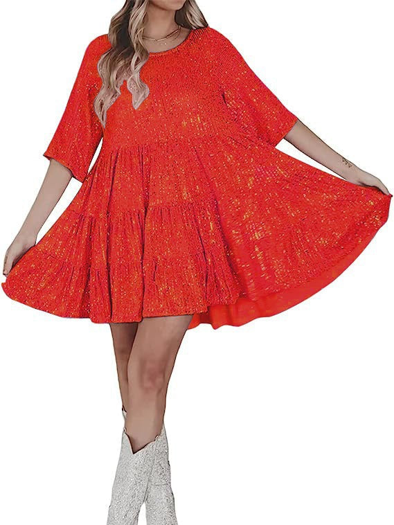 Damen Glitzerndes Partykleid Drune