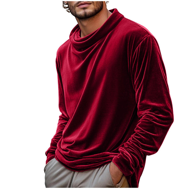 Herren Samt-Langarmshirt mit Schalkragen Drune