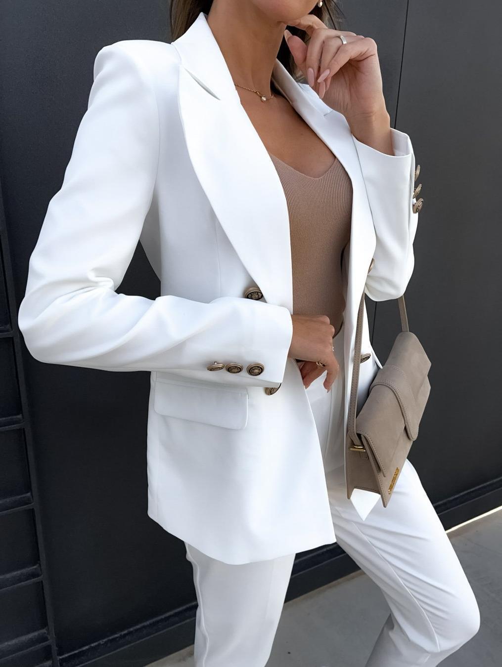 Damen Eleganter taillierter Blazer mit doppelter Knopfleiste und vielseitigem Schnitt Drune