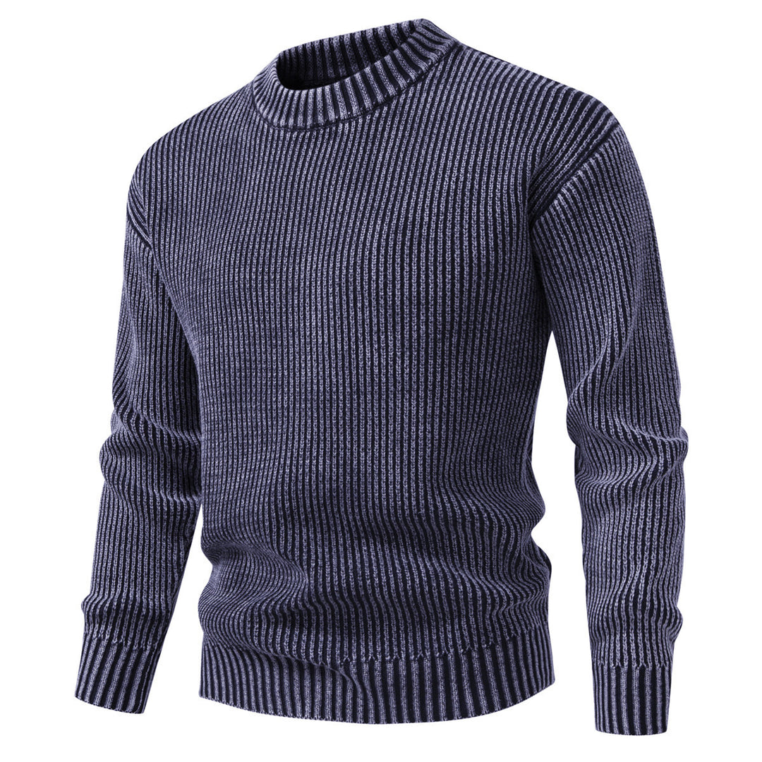 Herren Feinstrick-Rippstrickpullover mit Mockneck und elastischem Saum Drune