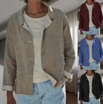 Damen Leichte Überwurfjacke mit strukturiertem Webmuster Drune