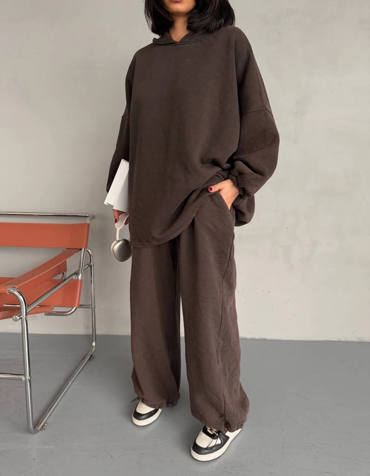 Damen lässiges Hoodie- und Hose-Set Drune