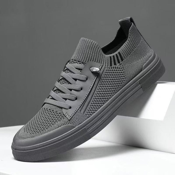 Herren Low-Top Strick-City-Sneaker mit elastischem Schaft, seitlichem Reißverschluss und stoßdämpfender Gummisohle Drune