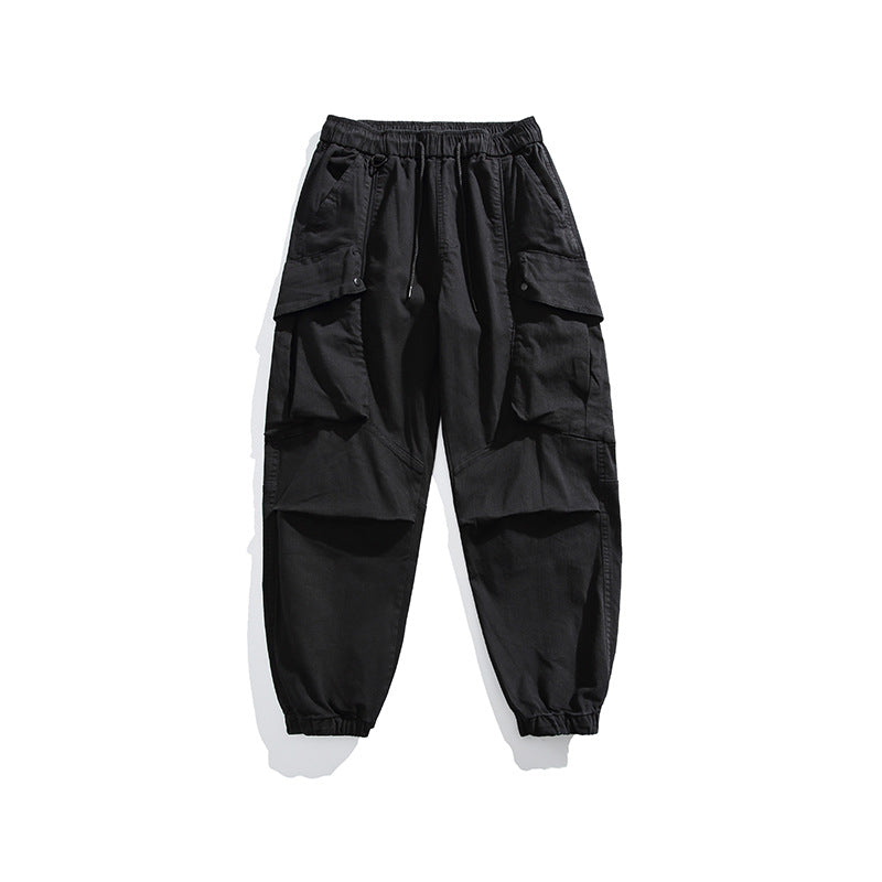 Herren Utility-Cargo-Hose mit elastischem Bund, Multifach-Taschen und Gummbündchen Drune
