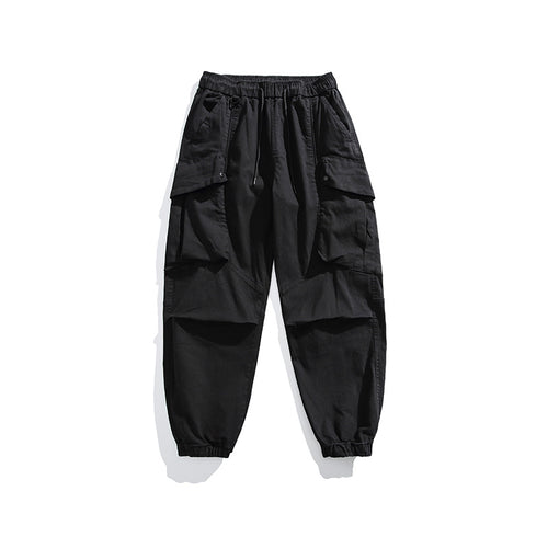 Herren Utility-Cargo-Hose mit elastischem Bund, Multifach-Taschen und Gummbündchen Drune