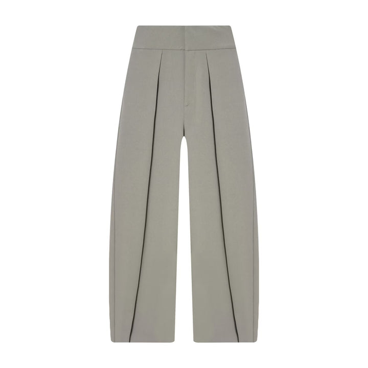Damen Hochtaillierte Plissée-Hose mit weitem Bein und markanten Vorderfalten Drune