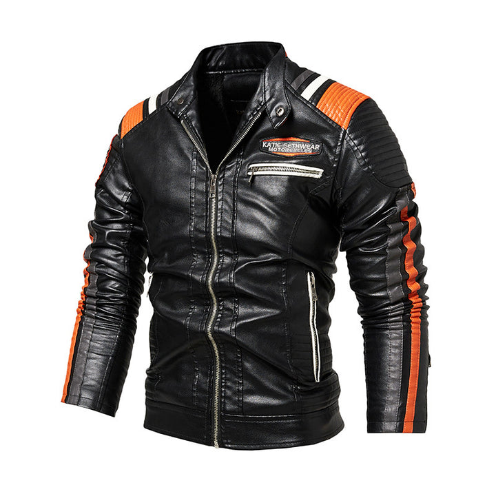 Herren Hochwertige Kunstleder-Motorradjacke Drune