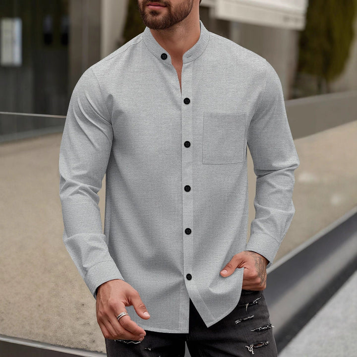 Herren Elegantes Hemd mit Stehkragen Drune