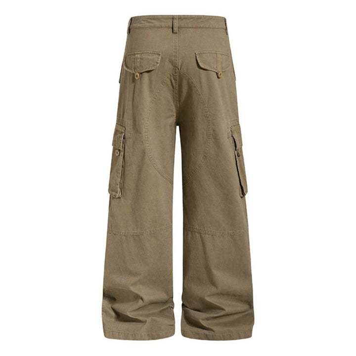 Damen Weite Cargo-Culottehose mit hoher Taille und Multi-Taschen Drune