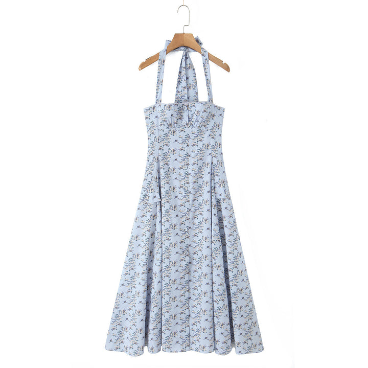 Damen A-Linien Kleid mit schulterfreiem Design und floralem Print Drune