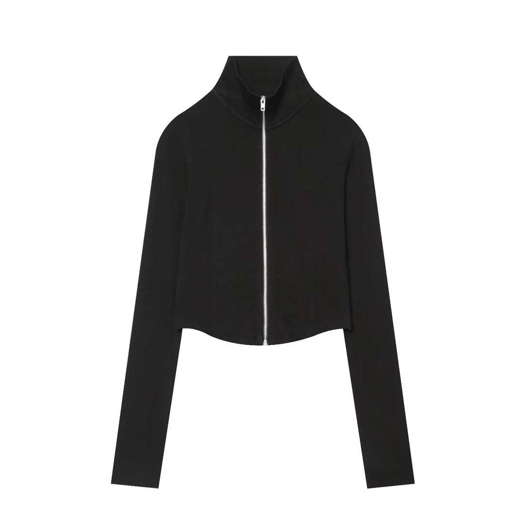 Damen Kurz geschnittenes Zip-Up-Set aus Stretchjersey Drune