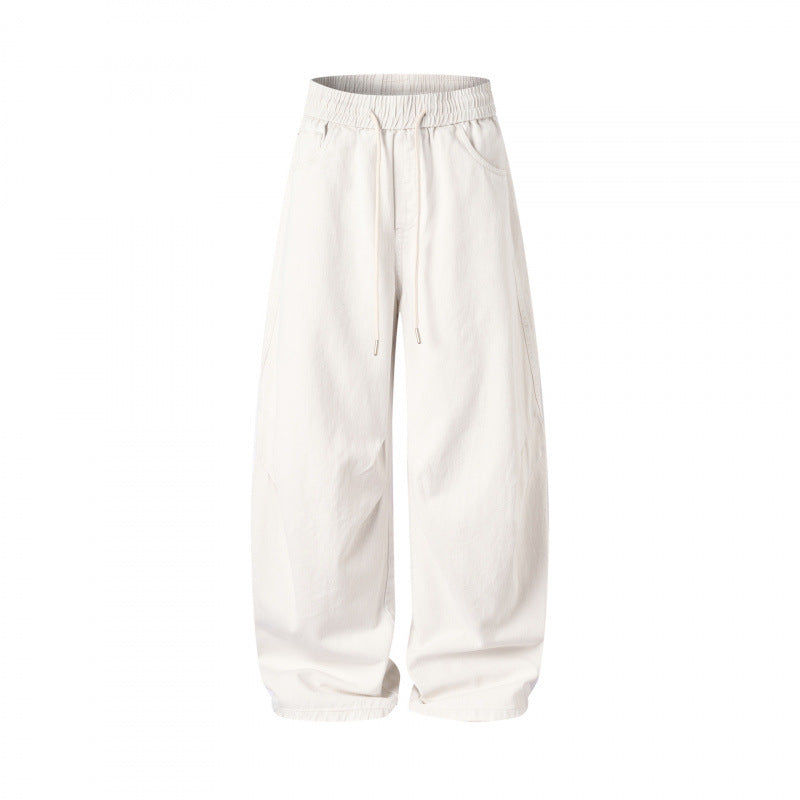 [Damen] Weite Culotte‑Hose mit hohem Elastikbund, Tunnelzug und Eingrifftaschen Drune