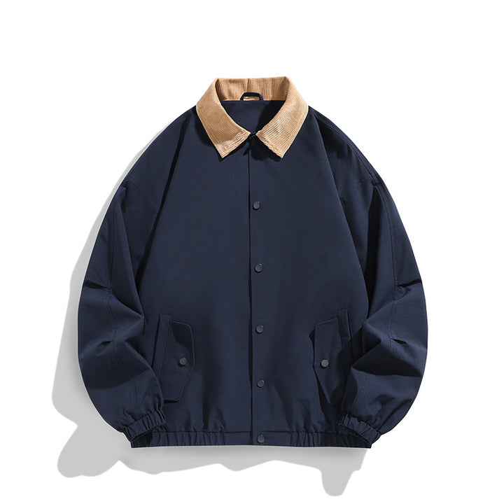 Herren Oversized Blouson mit Cordkragen, Druckknopfverschluss und Pattentaschen Drune
