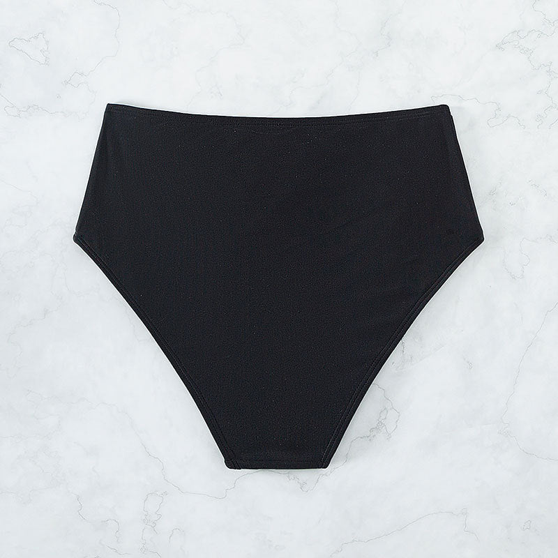 Damen Hochtaillierte Bikinihose mit elegantem Gold-Element Drune