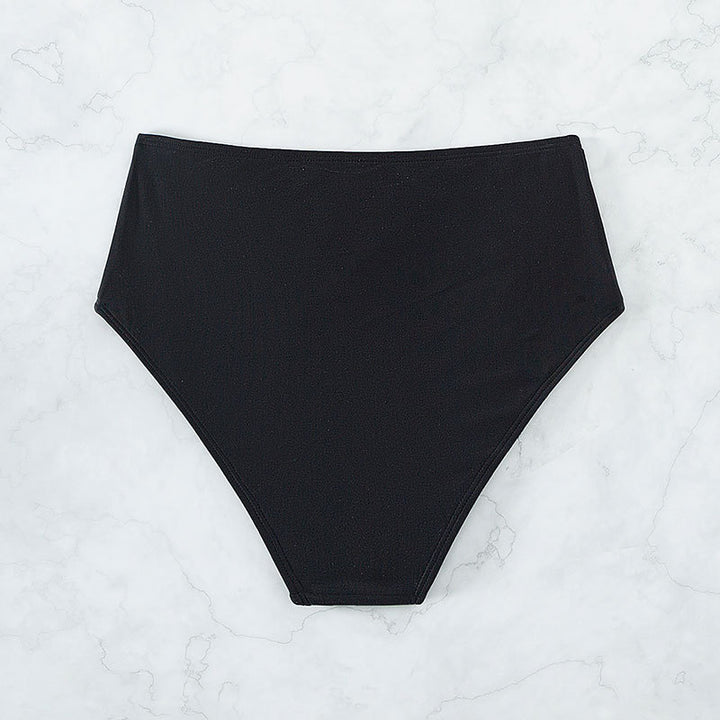 Damen Hochtaillierte Bikinihose mit elegantem Gold-Element Drune