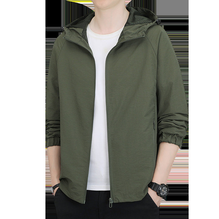 Herren Modische Übergangsjacke mit Kapuze Drune