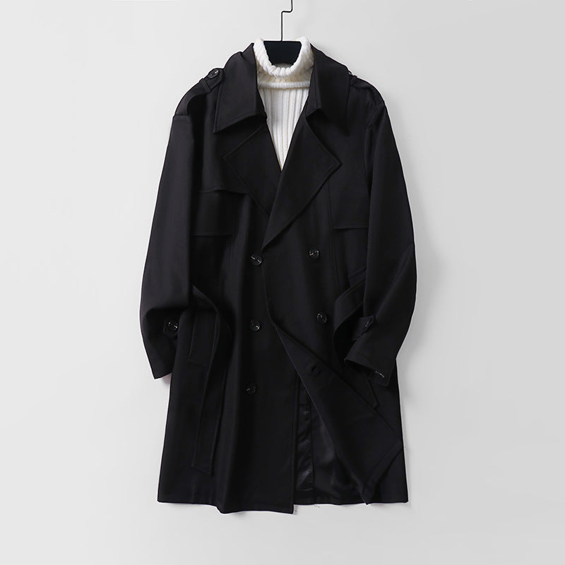 Damen Moderner Kurzmantel im Trench‑Stil mit doppelreihiger Knopfleiste und Epauletten Drune