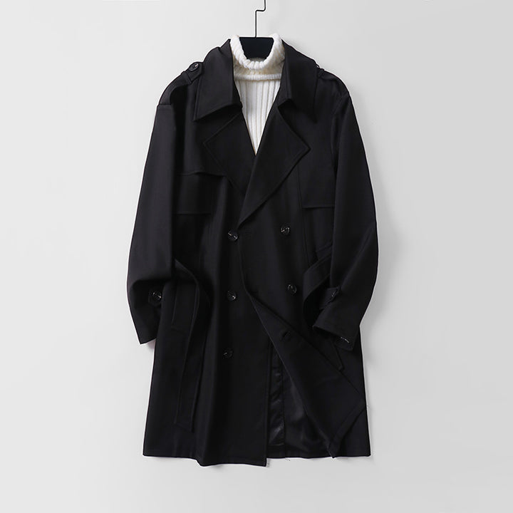 Damen Moderner Kurzmantel im Trench‑Stil mit doppelreihiger Knopfleiste und Epauletten Drune