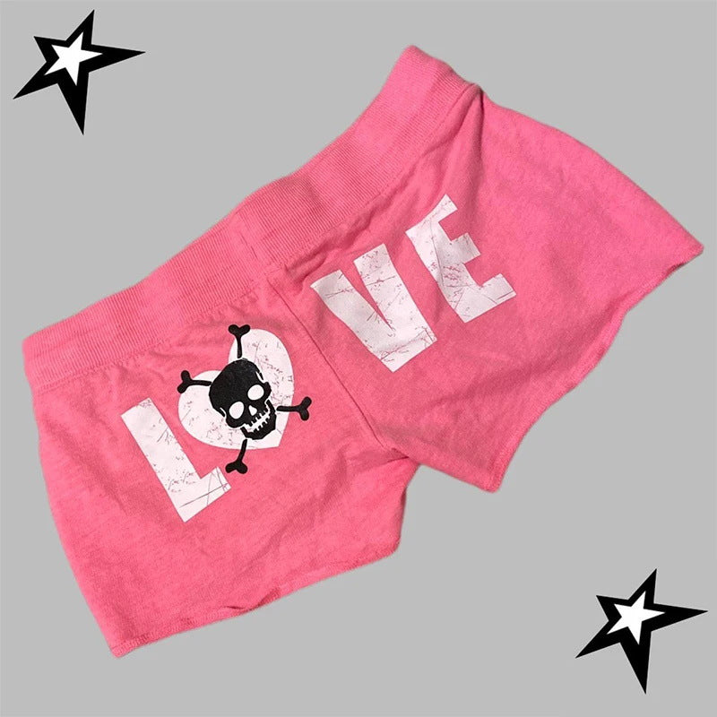 Damen Baumwoll-Boxershorts mit Totenkopf-Muster Drune