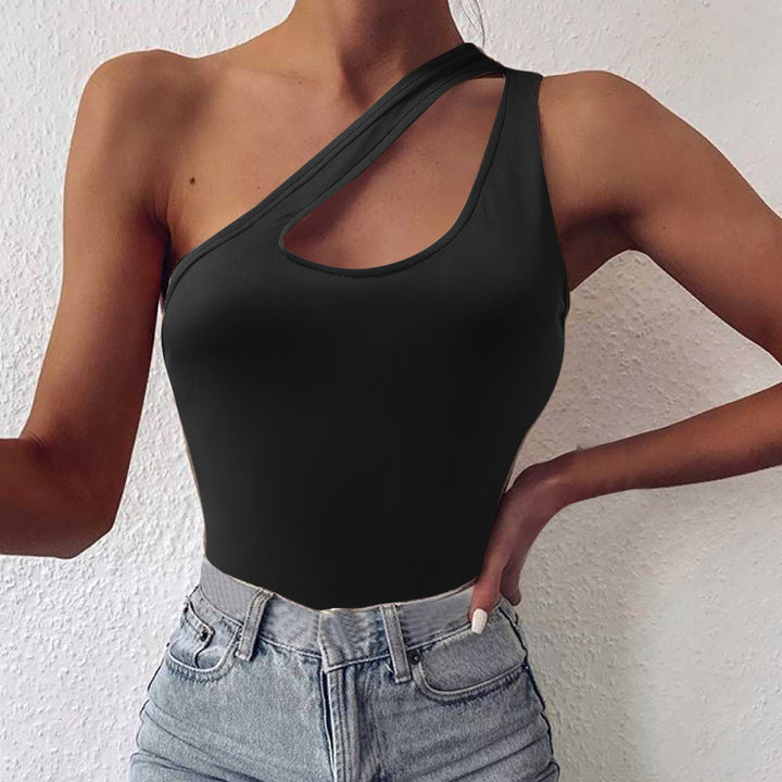 Damen asymmetrisches Bodysuit mit modischem Cut-Out Drune