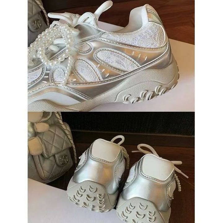 Damen Sportliche Sneaker mit atmungsaktivem Obermaterial und rutschfester Sohle Drune