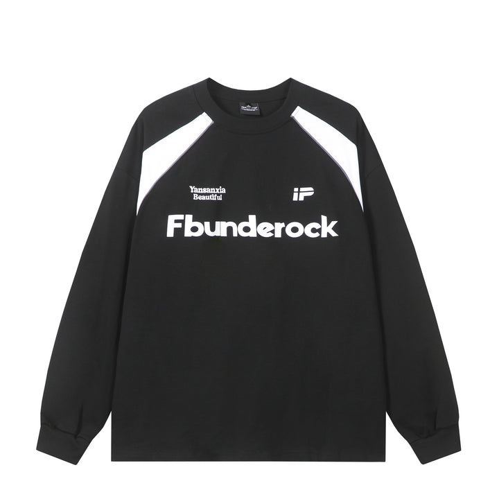 Unisex Oversize-Sweatshirt mit Raglan-Kontrasteinsätzen und großflächigem Frontprint Drune