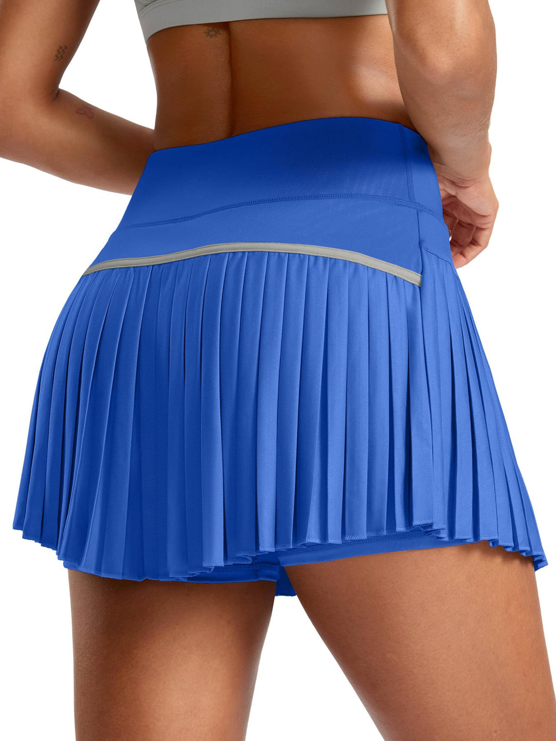 Damen Sportlicher Plisseerock mit integrierten Shorts Drune