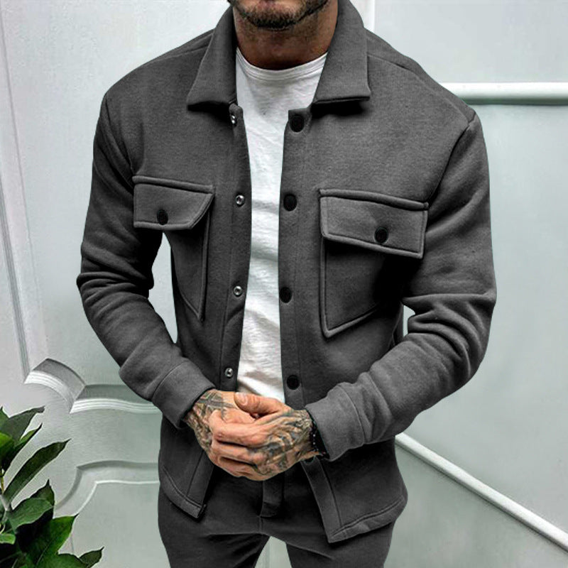 Herren lässige Overshirtjacke mit großen Brusttaschen und modernem Design Drune