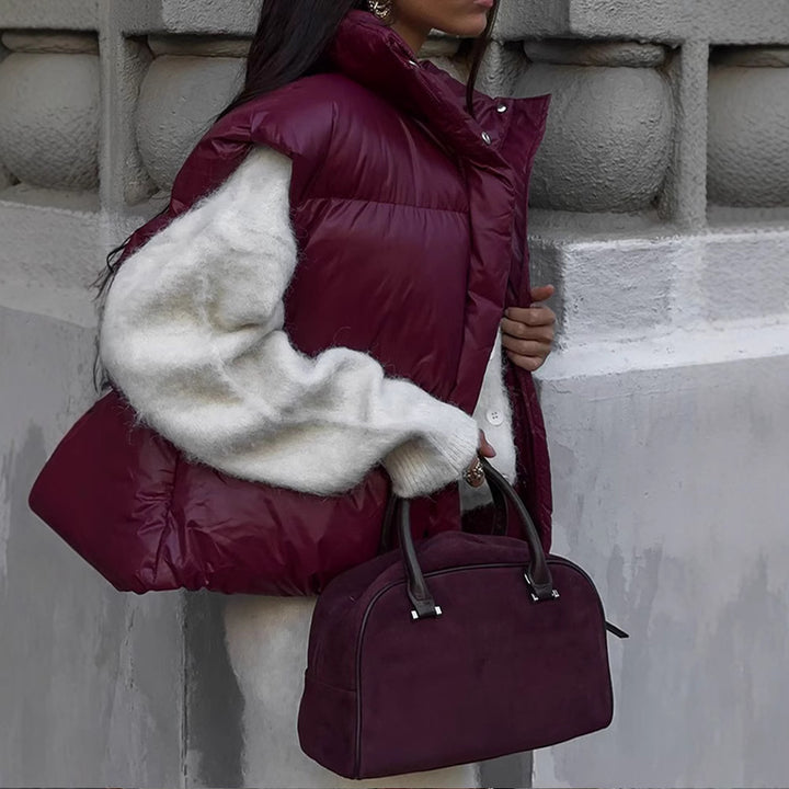 Damen Übergangsjacke im modischen Steppdesign mit hohem Kragen Drune