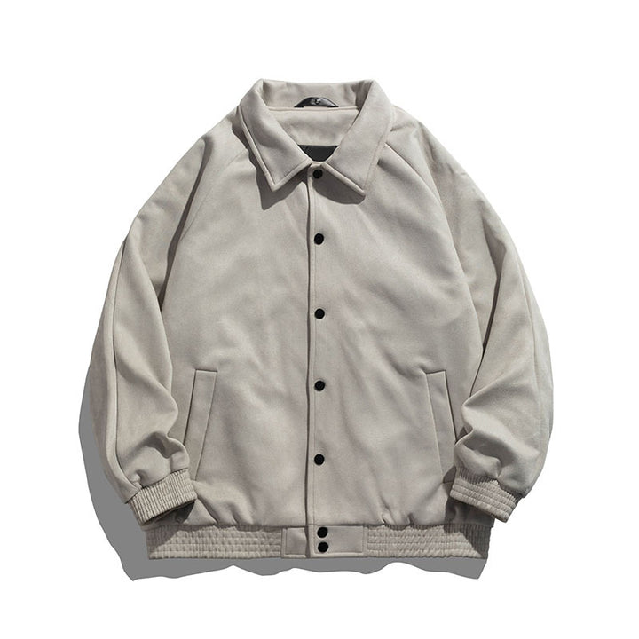 Men's  oversized suede-effect snap bomber jacket Drune