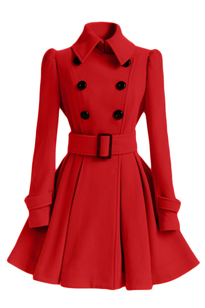 Damen eleganter Trenchcoat mit tailliertem Schnitt und dekorativen Knöpfen Drune