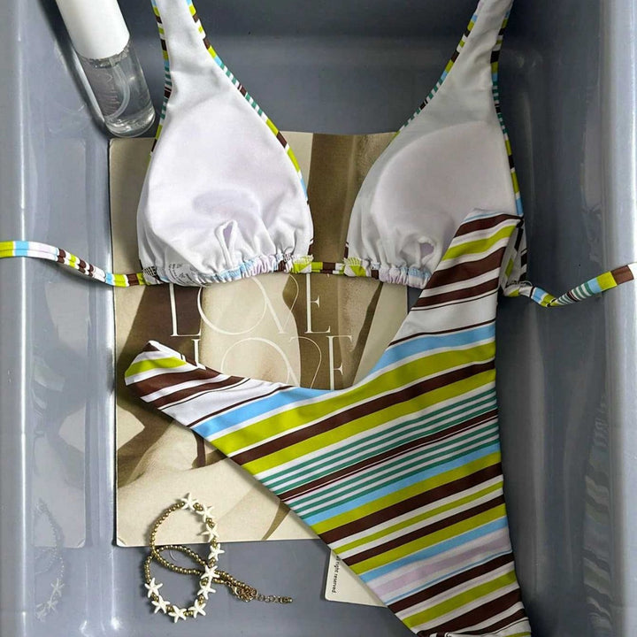 Damen Triangel-Bikini mit hoch geschnittenem Unterteil Drune