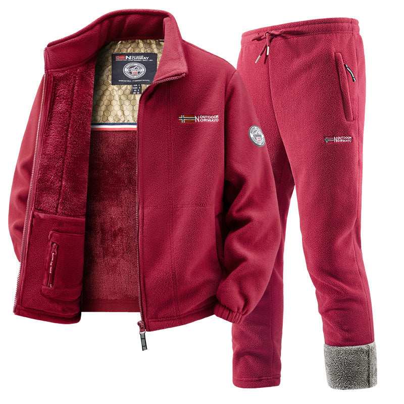 Damen Fleecejacke und Jogginghose Set Drune